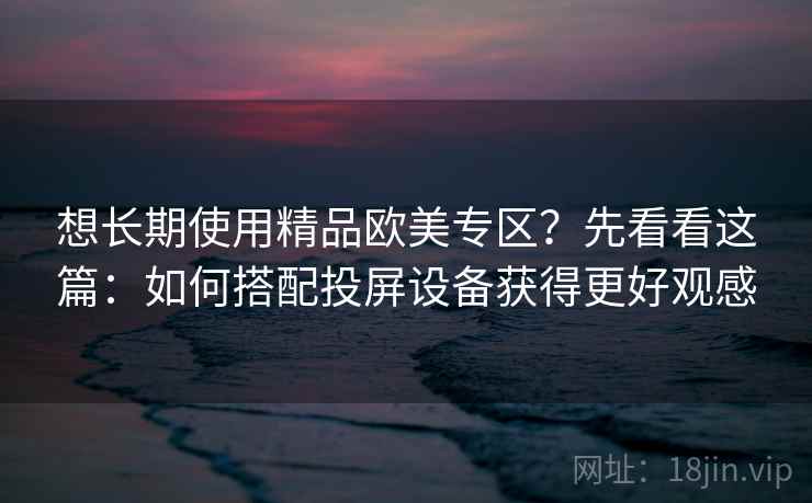 想长期使用精品欧美专区？先看看这篇：如何搭配投屏设备获得更好观感