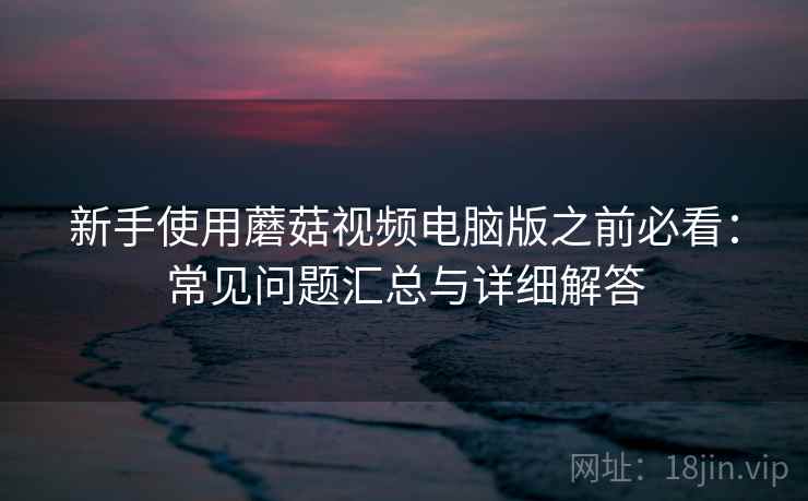 新手使用蘑菇视频电脑版之前必看：常见问题汇总与详细解答