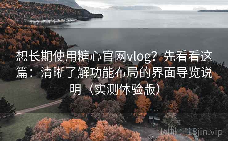 想长期使用糖心官网vlog？先看看这篇：清晰了解功能布局的界面导览说明（实测体验版）