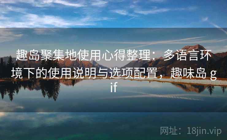 趣岛聚集地使用心得整理：多语言环境下的使用说明与选项配置，趣味岛 gif
