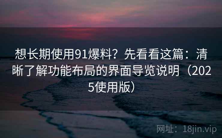 想长期使用91爆料？先看看这篇：清晰了解功能布局的界面导览说明（2025使用版）