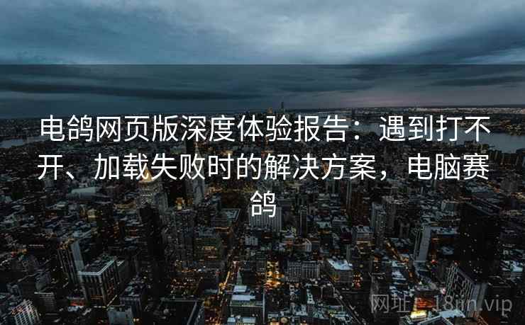 电鸽网页版深度体验报告：遇到打不开、加载失败时的解决方案，电脑赛鸽