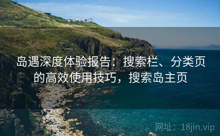 岛遇深度体验报告：搜索栏、分类页的高效使用技巧，搜索岛主页