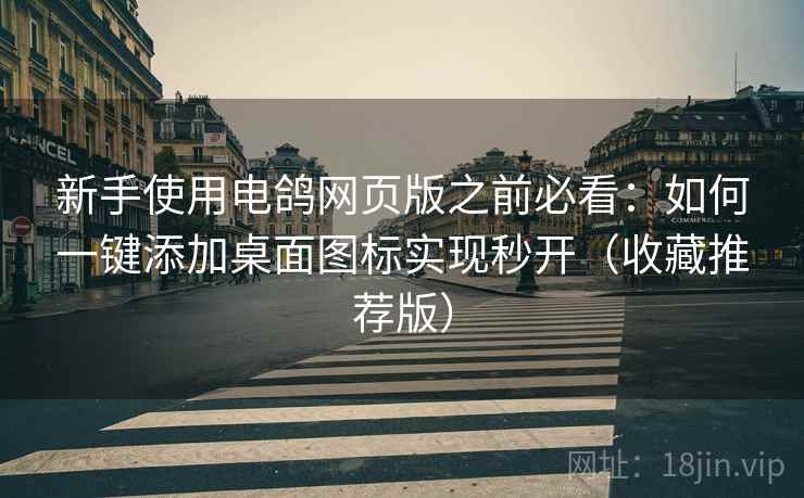 新手使用电鸽网页版之前必看：如何一键添加桌面图标实现秒开（收藏推荐版）